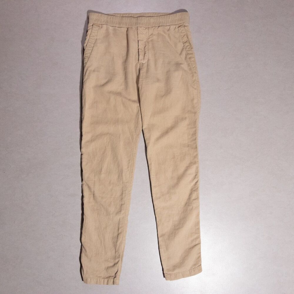 James Perse Lightweight Cotton Linen Drawstring Tan Khaki Pants Men's 1 Small
